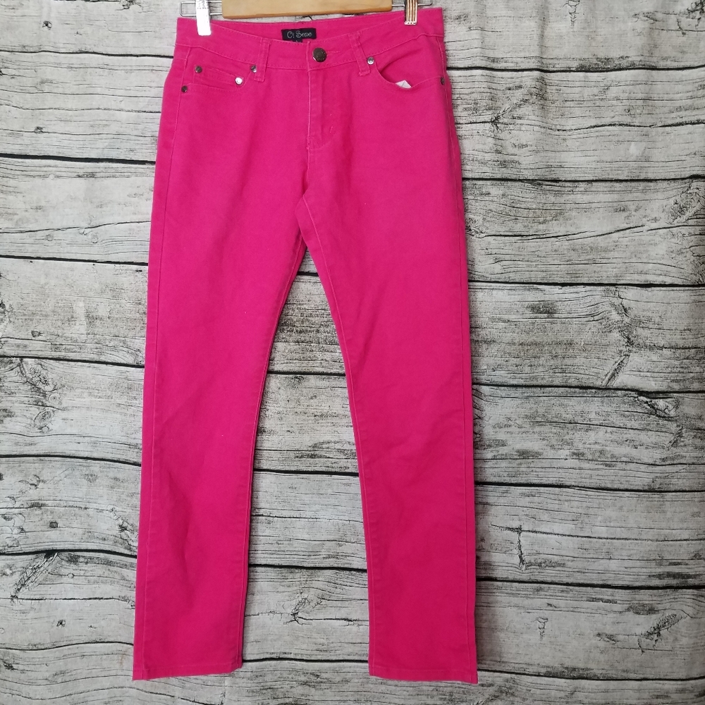Junior's Ci Sono Pink Jeans Size Large it has some spots.Waist approx: 14 inc